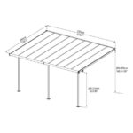NADSTREŠEK ZA TERASO PALRAM SIERRA, SIVA/TRANSPARENT 3X5,46M - slika 4